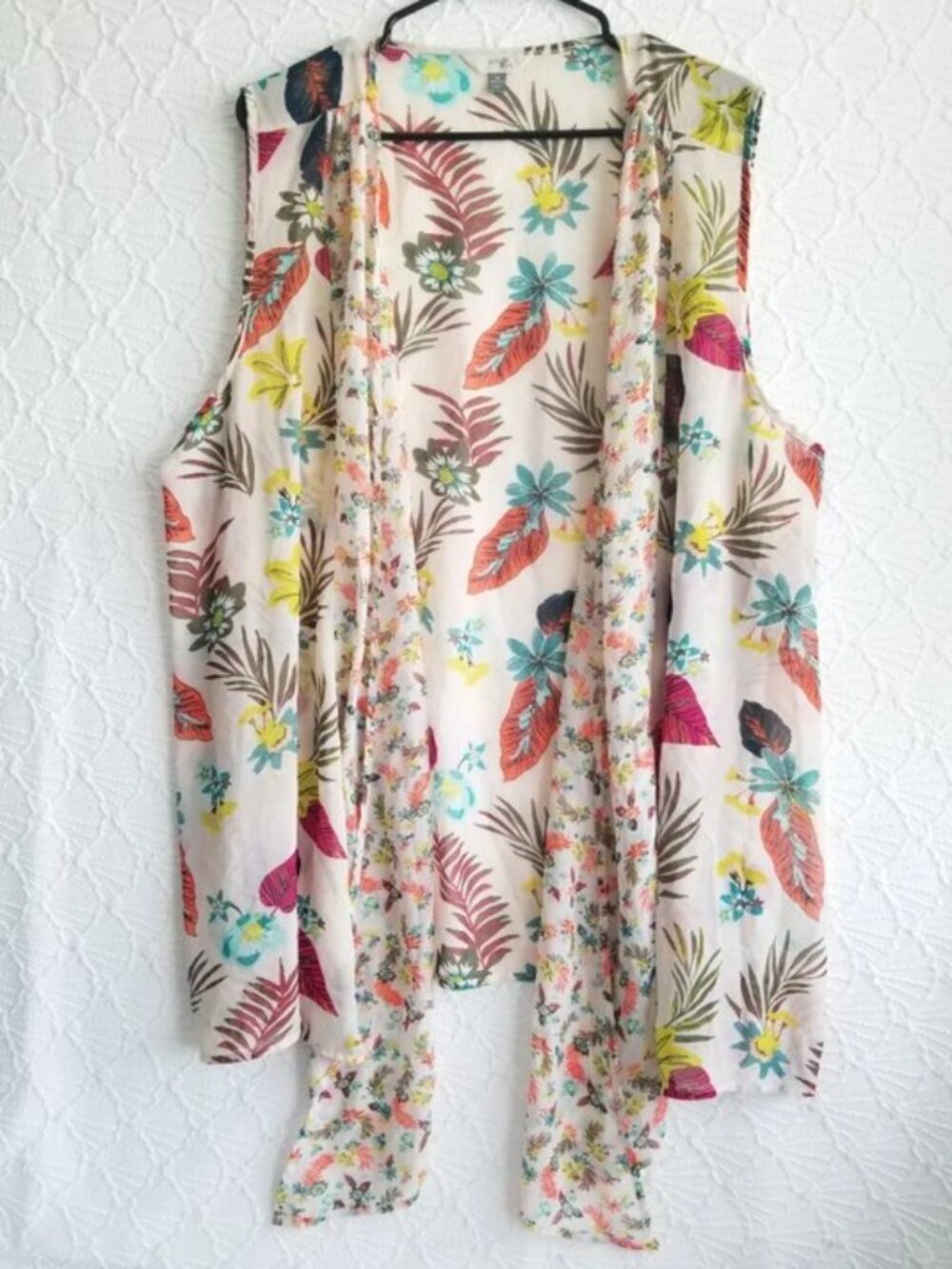 Terra & Sky‎ Floral Kimono Vest Size 2X